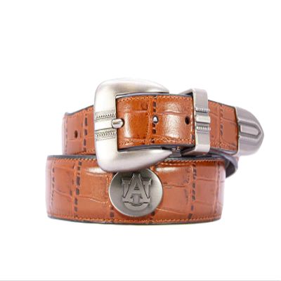ZEP-PRO Auburn Tigers Men's Dressy Leather Belt, Croc-Tan, 36