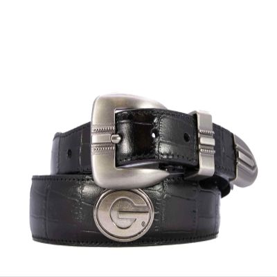 ZEP-PRO Georgia Bulldogs Men's Dressy Leather Belt, Croc-Tan, 42