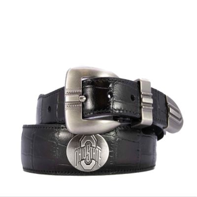 ZEP-PRO Ohio State Buckeyes Men's Dressy Leather Belt, Croc-Black, 38