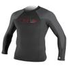 O'Neill UV Sun Protection Men's Superlite Long Sleeve Crew Rashguard, Black/Smoke/Black, Medium view 1