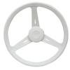 Steering Wheel, ''Classic'', Diam. 13 3/4", White, made of polypropylene, three spokes, and fits standard 1 1/2" (37mm) tapered shafts view 1