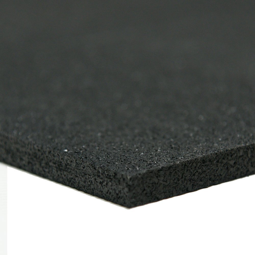 Rubber-Cal Recycled Rubber - 60A - Rubber Sheets and Rolls - 3/8" Thick x 8" Width x 8" Length - Black (3 Pack)