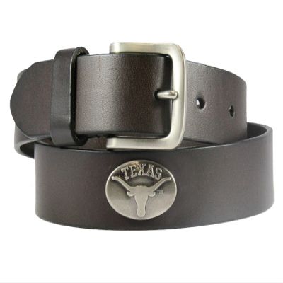 ZEP-PRO NCAA Texas Longhorns Brown Leather Concho Belt, 40