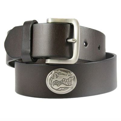 ZEP-PRO NCAA Florida Gators Brown Leather Concho Belt, 44