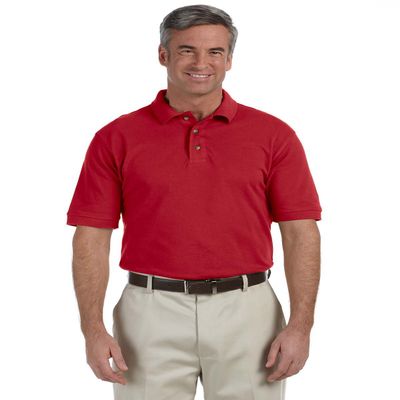 Harriton Men's 6 oz. Ringspun Cotton Piqu Short-Sleeve Polo 6XL RED