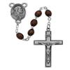 4X6MM Brown Wood Rosary Necklace Catholic Christian Religious Cross Crucifix view 1