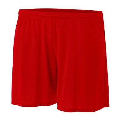 A4 6" Youth Cooling Performance Shorts, Scarlet/Red, Large