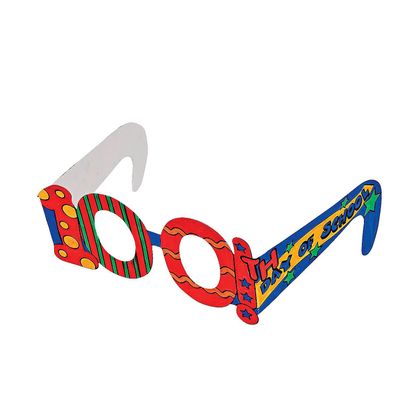 Fun Express Cyo 100Th Day Glasses Craft Kit - 12 Pieces - Educational and Learning Activities for Kids