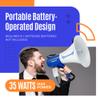 ThunderPower THUN450 Extra-Loud Megaphone Speaker  35W Voice Amplifier for 1,400-Yard Range  Bullhorn Megaphone with Voice, Siren & Whistle Mode  Bull Horn Loud Speaker with Mic & Shoulder Strap view 4