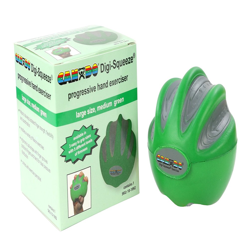 CanDo Digi-Squeeze Hand Exerciser, Large, Green: Medium