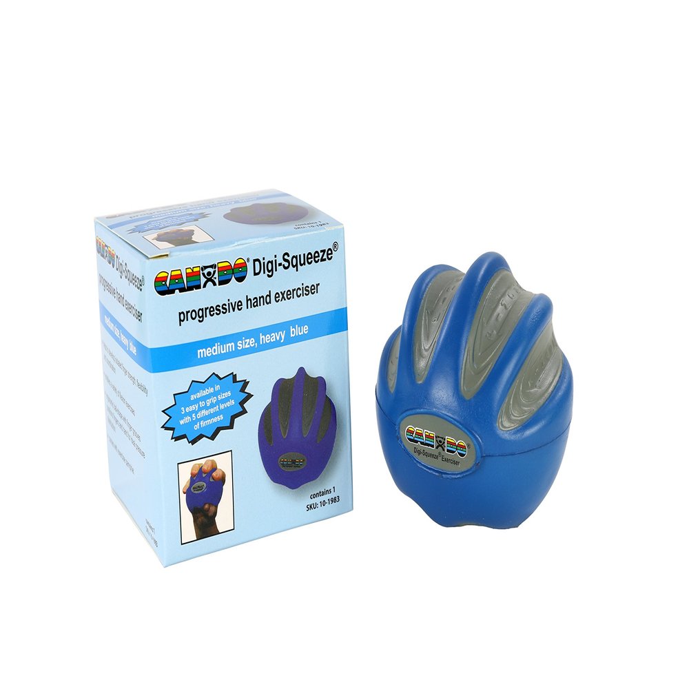 FEI 10-1983 Fabrication Cando Digi-Squeeze Hand/Finger Exerciser, Heavy, Blue, Medium