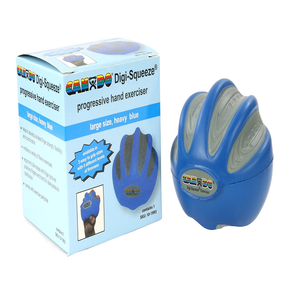 CanDo Digi-Squeeze Hand Exerciser, Large, Blue: Firm