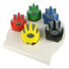 CanDo Digi-Squeeze Hand Exerciser, Large, Set of 5 Pieces (Yellow, Red, Green, Blue, Black), with Rack view 1
