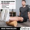 CanDo Beige PE Foam Rollers for Muscle Restoration, Massage Therapy, Sport Recovery and Physical Therapy 6" x 36" Round view 4