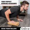 CanDo Beige PE Foam Rollers for Muscle Restoration, Massage Therapy, Sport Recovery and Physical Therapy 6" x 12" Half-Round view 3