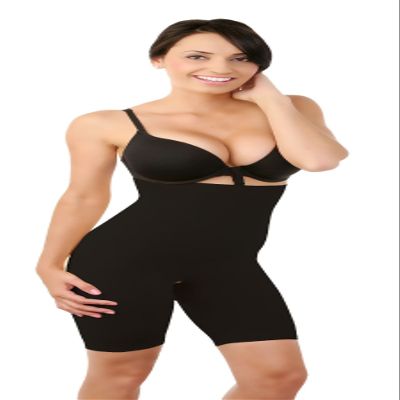Fullness Valencia Seamless Shapewear Waist Cincher Thigh Trimmer, S/M, Black