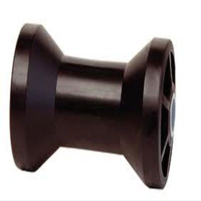 Boat Trailer Spool Roller 5" Rubber Keel Roller with 1/2" Shaft | Heavy-Duty Replacement Roller with Plastic Core for Boat Trailer Keel Support & Alignment (Black)