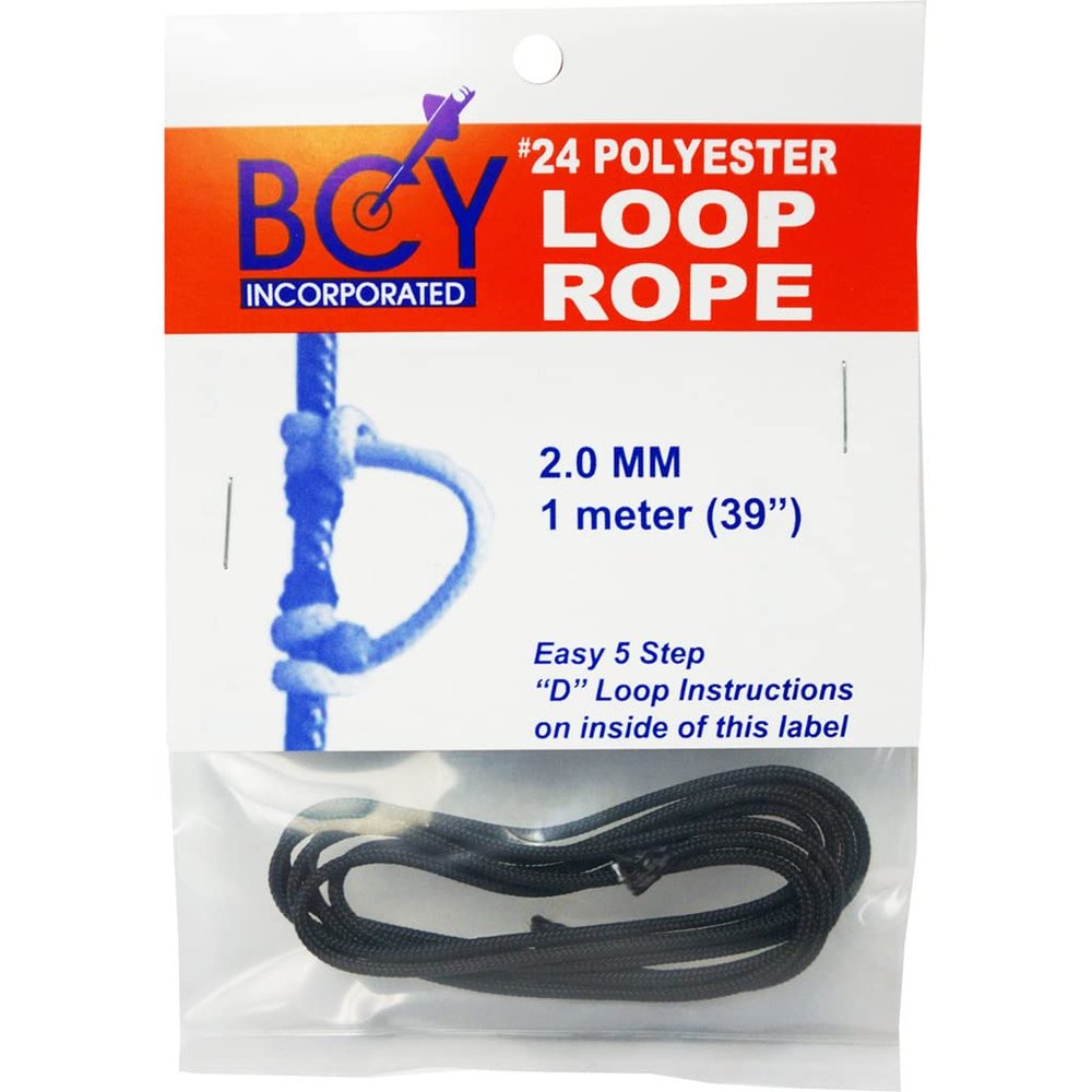 BCY Inc D Loop Rope Size #24 39" Package in Black 1 METER BLACK