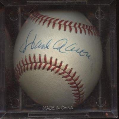 Hank Aaron Autographed Baseball - Single ONL Feeney Hologram - Autographed Baseballs