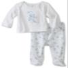 Absorba Baby-Boys Newborn Sweet Bear Boys Two Piece Footed Pant Set, Blue/White, 6/9 view 1