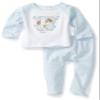 Absorba Baby-Boys Newborn Puppy Two Piece Footed Pant Set, Blue/White, 0/3 view 1
