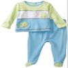 Absorba Baby-Boys Newborn Color Blocked Froggy Two Piece Footed Pant Set, Green/Blue, 6/9 view 1