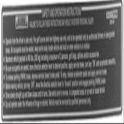 EZGO Golf Cart Safety & Operating Instructions DECAL