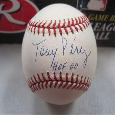 Autographed Tony Perez Baseball - Hof 00 N l W jsa - Autographed Baseballs