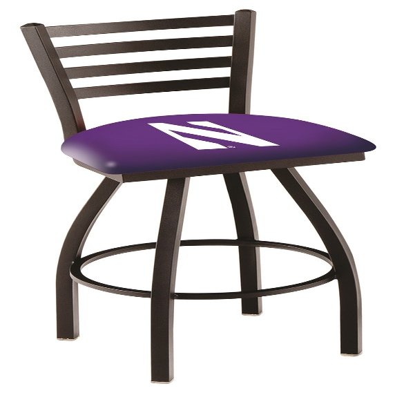 Holland Bar Stool Co. L014-25" Black Wrinkle Northwestern Swivel Bar Stool with Ladder Style Back by The