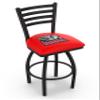 Holland Bar Stool Co. L014-25" Black Wrinkle Alabama Swivel Bar Stool with Ladder Style Back view 1