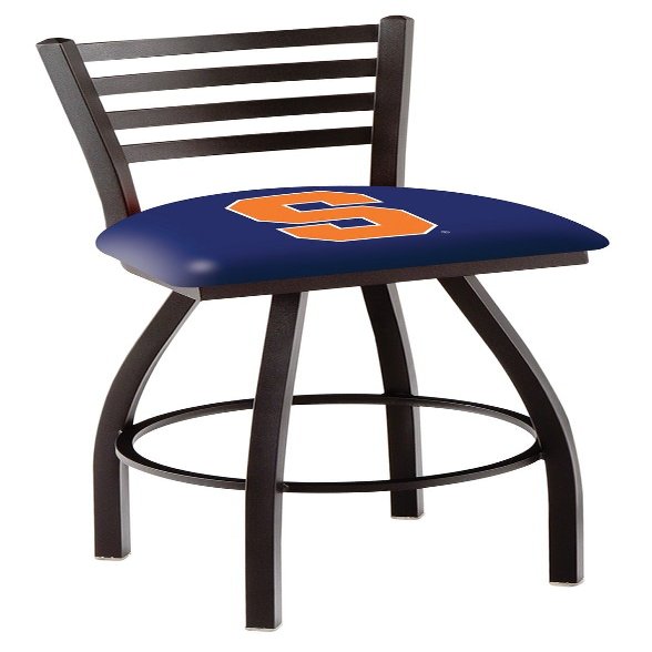 Holland Bar Stool Co. L014-25" Black Wrinkle Syracuse Swivel Bar Stool with Ladder Style Back
