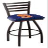 Holland Bar Stool Co. L014-25" Black Wrinkle Syracuse Swivel Bar Stool with Ladder Style Back view 1