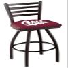 Holland Bar Stool Co. L014-25" Black Wrinkle Montana Swivel Bar Stool with Ladder Style Back view 1