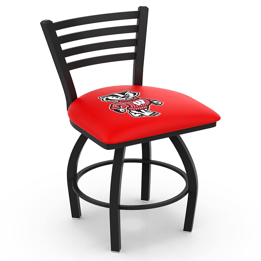 HBS L014 Wisconsin Badger 25" Swivel Counter Stool with Black Wrinkle Finish
