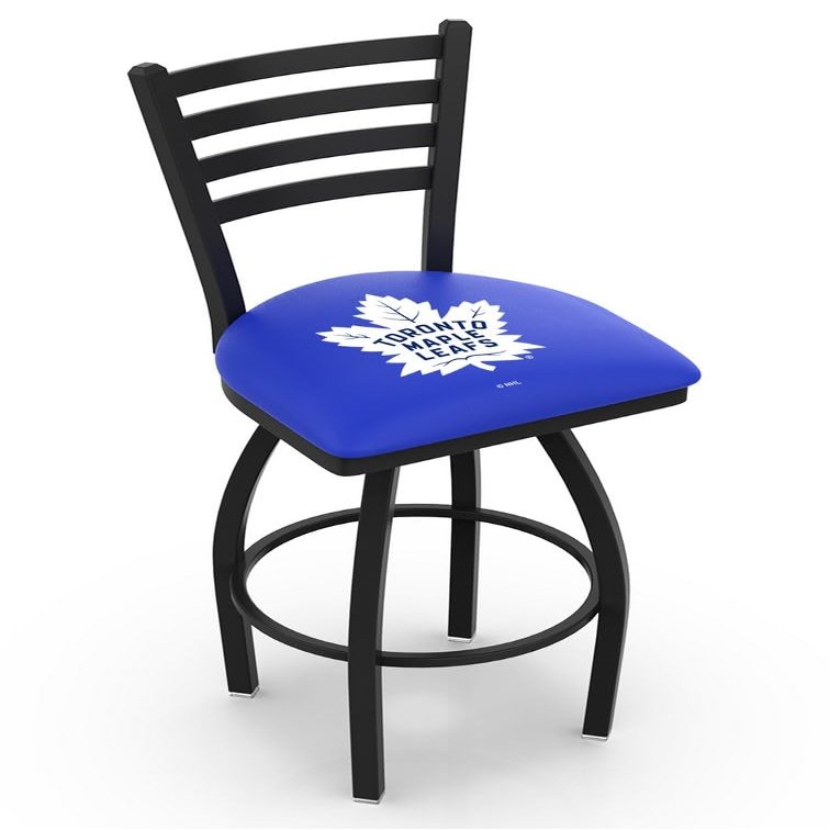 L014 Toronto Maple Leafs 25" Swivel Counter Stool with Black Wrinkle Finish