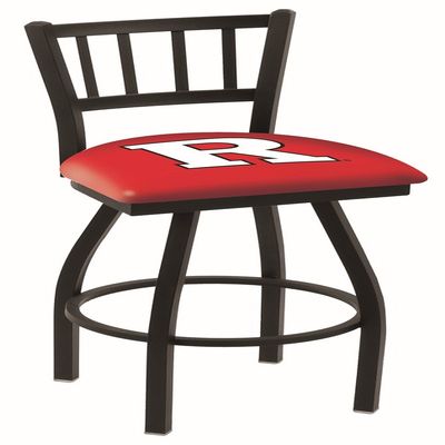 Holland Bar Stool Co. L018-25" Black Wrinkle Rutgers Swivel Bar Stool with Jailhouse Style Back