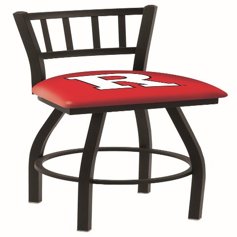 Holland Bar Stool Co. L018-25" Black Wrinkle Rutgers Swivel Bar Stool with Jailhouse Style Back