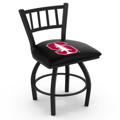 Holland Bar Stool Co. L018-25" Black Wrinkle Stanford Swivel Bar Stool with Jailhouse Style Back