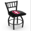 Holland Bar Stool Co. L018-25" Black Wrinkle Stanford Swivel Bar Stool with Jailhouse Style Back view 1