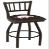 Holland Bar Stool Co. L018-25" Black Wrinkle Arkansas Swivel Bar Stool with Jailhouse Style Back view 4