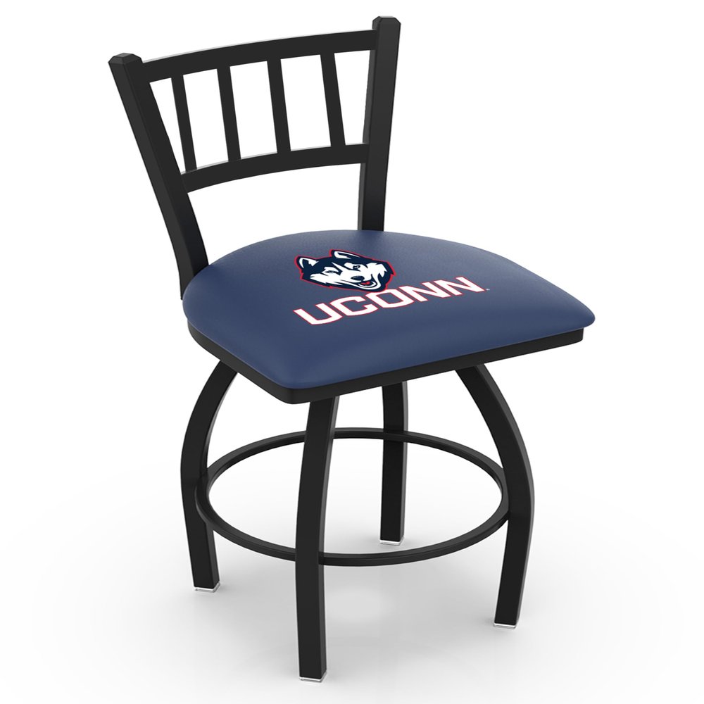 Holland Bar Stool Co. L018-25" Black Wrinkle Connecticut Swivel Bar Stool with Jailhouse Style Back