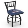 Holland Bar Stool Co. L018-25" Black Wrinkle Connecticut Swivel Bar Stool with Jailhouse Style Back view 1