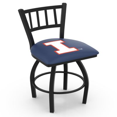 Holland Bar Stool Co. L018-25" Black Wrinkle Illinois Swivel Bar Stool with Jailhouse Style Back