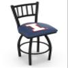 Holland Bar Stool Co. L018-25" Black Wrinkle Illinois Swivel Bar Stool with Jailhouse Style Back view 1