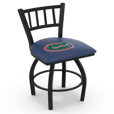 Holland Bar Stool Co. L018-25" Black Wrinkle Florida Swivel Bar Stool with Jailhouse Style Back