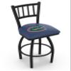Holland Bar Stool Co. L018-25" Black Wrinkle Florida Swivel Bar Stool with Jailhouse Style Back view 1
