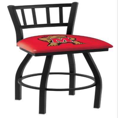 Holland Bar Stool Co. L018-25" Black Wrinkle Maryland Swivel Bar Stool with Jailhouse Style Back