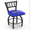 Holland Bar Stool Co. L018-25" Black Wrinkle Tulsa Swivel Bar Stool with Jailhouse Style Back view 1