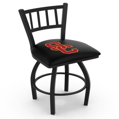 L018 USC Trojans 25" Swivel Counter Stool with Black Wrinkle Finish