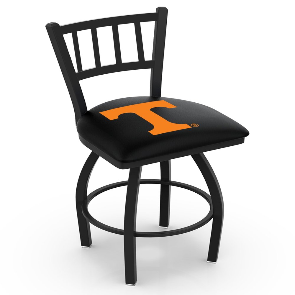 Holland Bar Stool Co. L018-25" Black Wrinkle Tennessee Swivel Bar Stool with Jailhouse Style Back